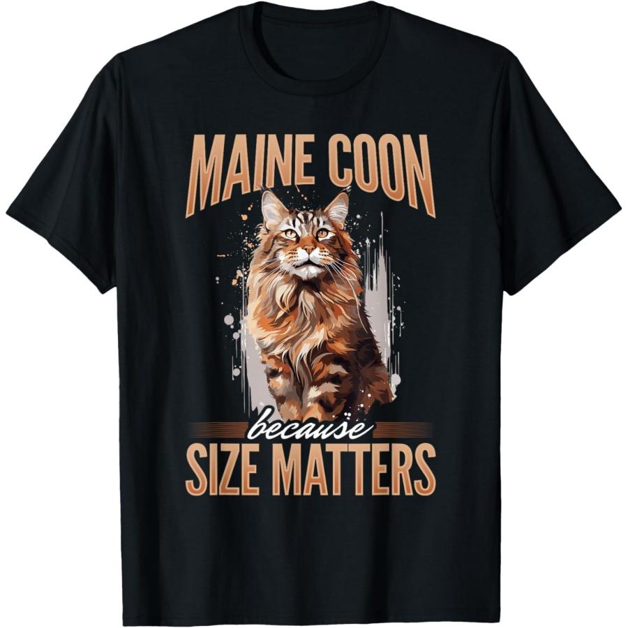 Maine Coon Cat Breed Pet - Maine Coon Because size Matters T-Shirt(1) S