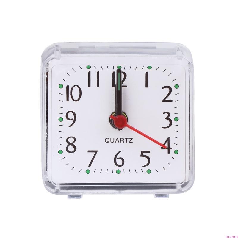 

Mini Square Alarm Clock Mute Analog Non Ticking Battery Operated Clocks for Children Boys Girls Birthday Gift Attachment белый