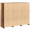 LED Sideboard 3 pcs Reclaimed Wood Look 123 x 37 x 100 cm Particleboard