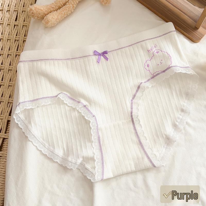 10A Antibacterial Soft Cotton Mid-Waist Girls' Briefs - Sweet, Cute, Comfortable & Skin-Friendly