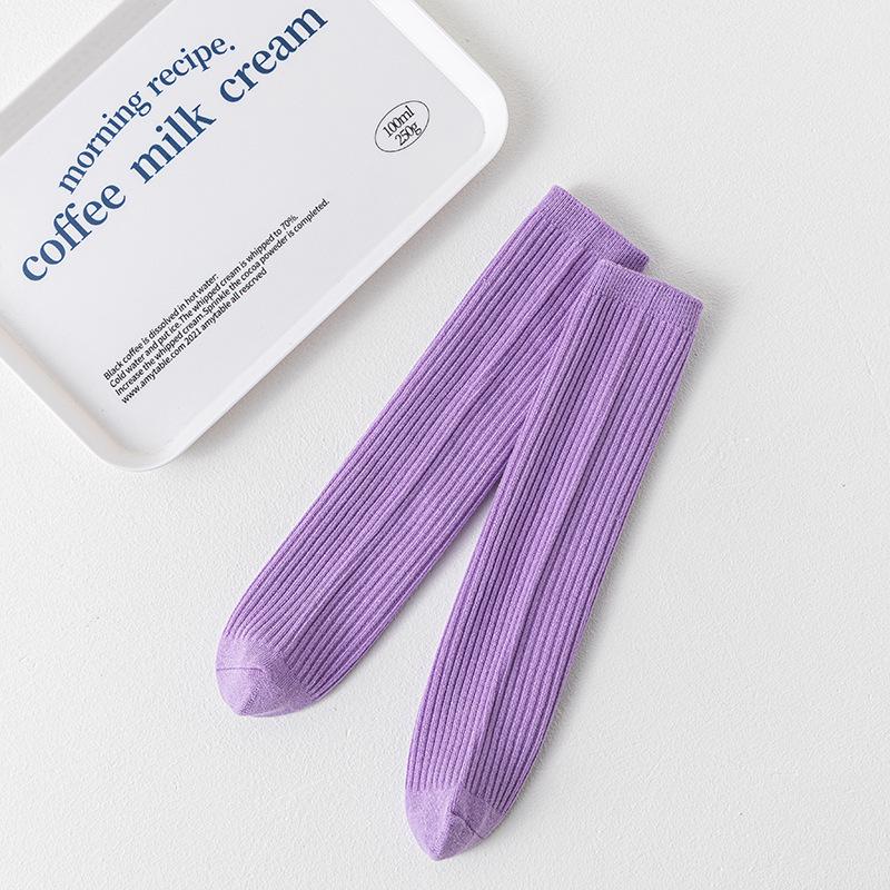 Kinder Kniestrümpfe im koreanischen Stil, einfarbig, Frottee - Mittel & Groß Mädchen Geruchsresistent, Atmungsaktiv