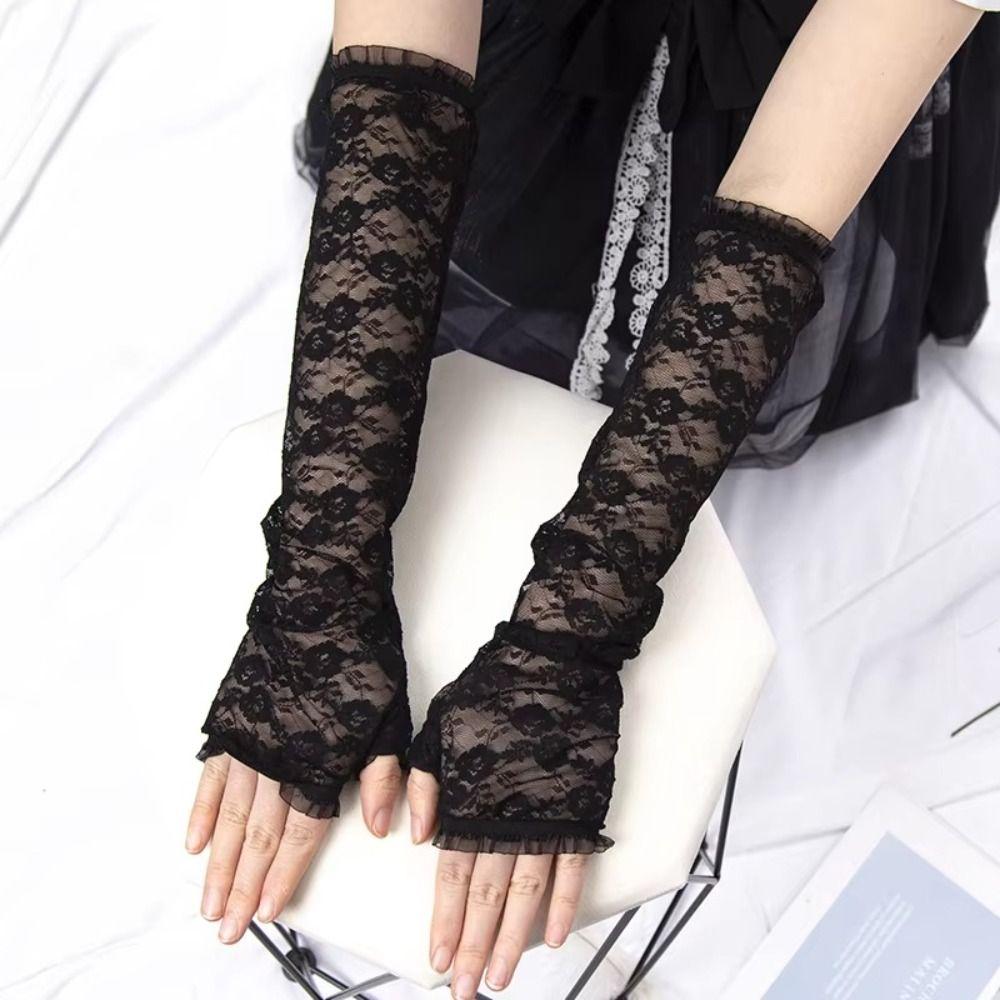 Long Lace Gloves Thin Gothic Gloves Fashion Accessory Oversleeve Gloves