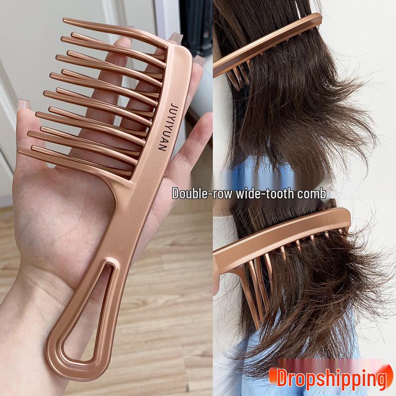 Curved Wide-Tooth Detangling Comb for Long, Curly, Fluffy Hair – Stylist-Specific Design