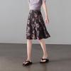 SOFSIL Women's Retro Ink Wash Print High-Waist A-Line Skirt
