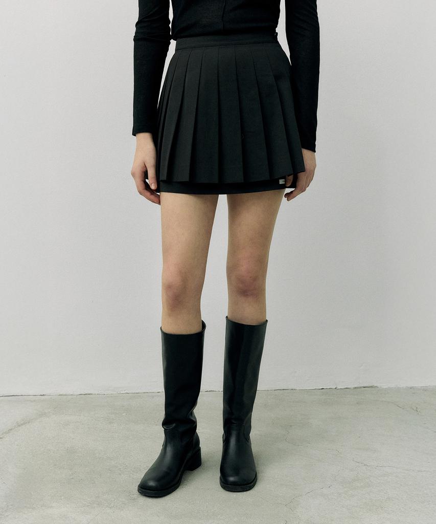 ROLAROLA Logo Pleats Mini Skirt Black
