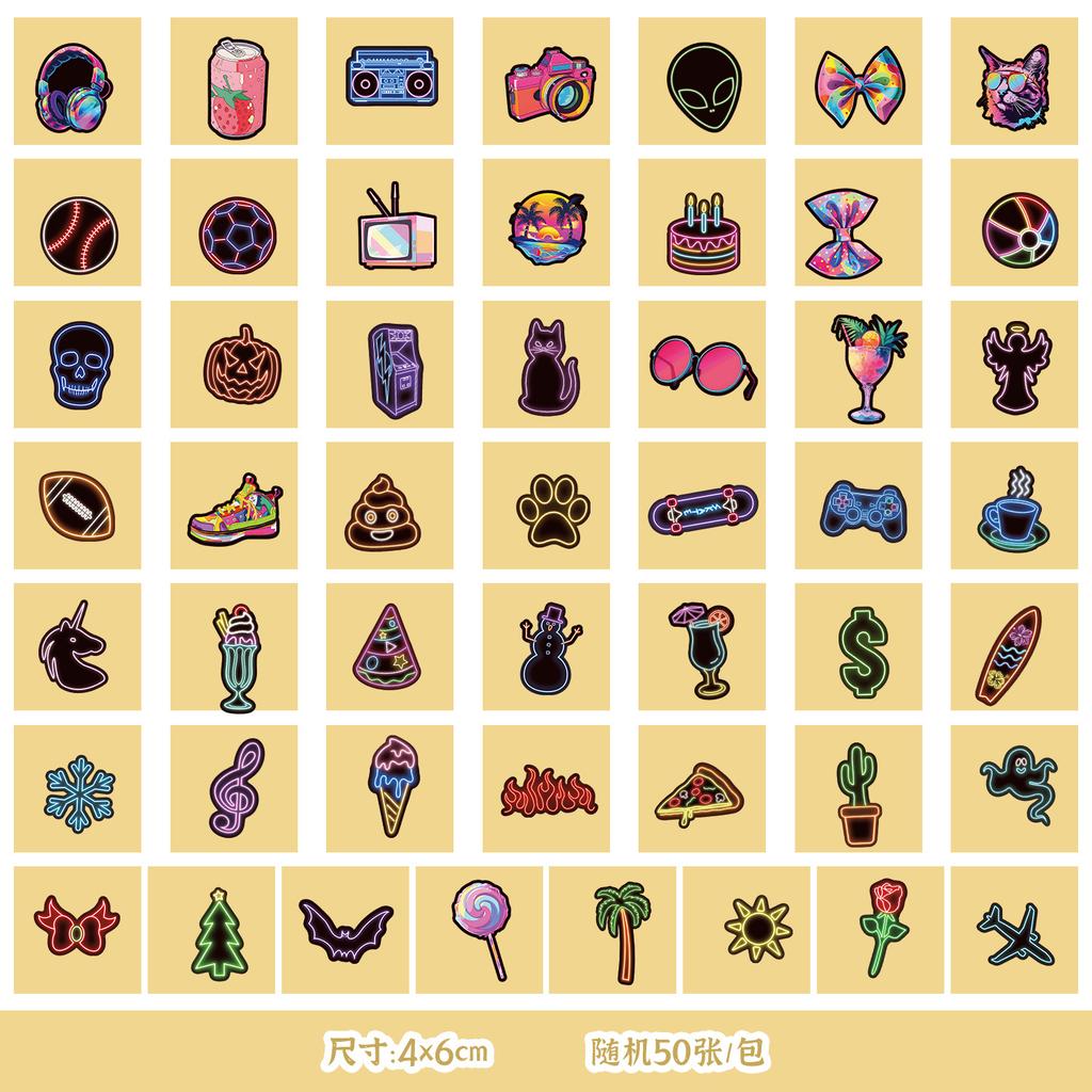 50 Bow Graffiti Stickers Ins Style Children's Cute Hand Account Stickers Water Cup Mobile Phone Waterproof Creative Stickers