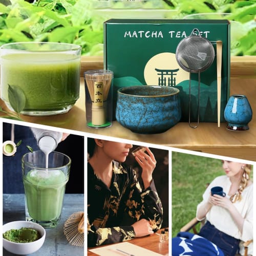 Matcha Set, Tea Ceremony Utensils Set, Matcha Chasen Set, Matcha Making Kit, Matcha Whisk, Matcha Bowl and Whisk 5-Piece Set, Matcha Maker, Matcha Acc