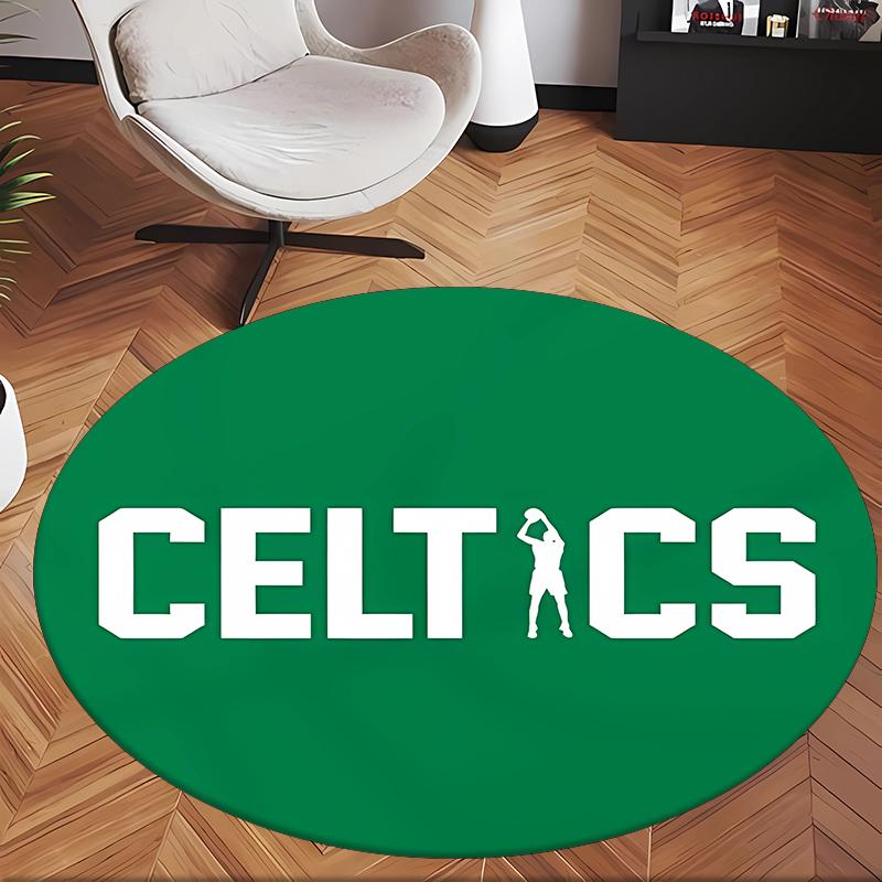 Boston Celtics (1) Runder Büroteppich Dekorativer Bodenteppich für Büro Schlafzimmer Wohnzimmer und Wohnbereich