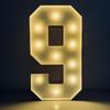 1Pc 91.5CM/36Inch Light Up Digital Marquee Frame Warm Lights KT Board Number 0-9 Plug-in KT Board  Birthday Party Decorative Light Anniversary Decor