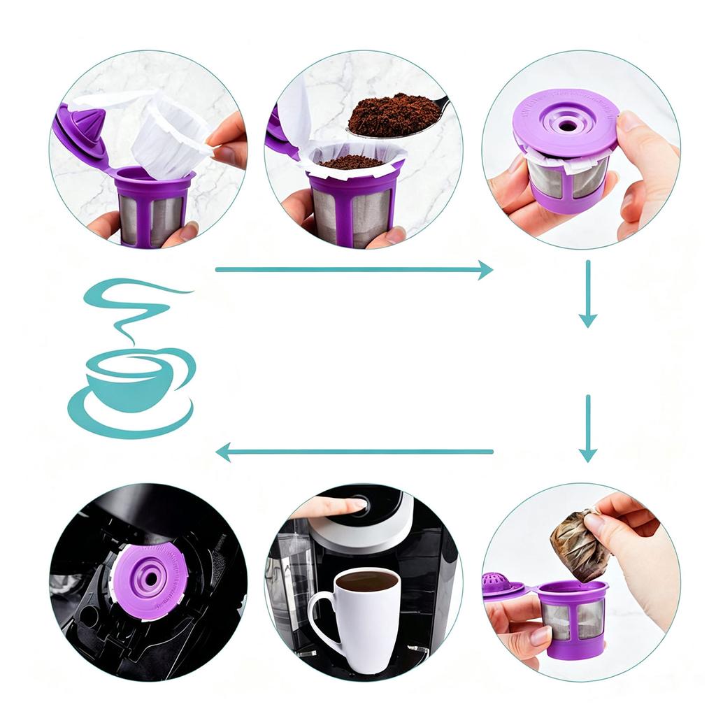 Einweg-Kaffeefilterbecher für selbstgemachten Kaffee und Einzelportions-Kaffeemaschinen, 100 Stück