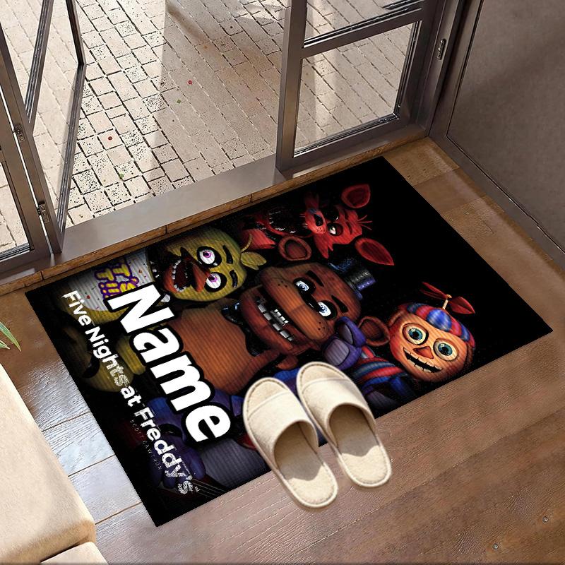 Custom Name Personalized Five Nights At Freddy's Print Carpet, Versatile Home Decor Rug, for Playroom, Apartment, Balcony, Entryway, Hallway Gift