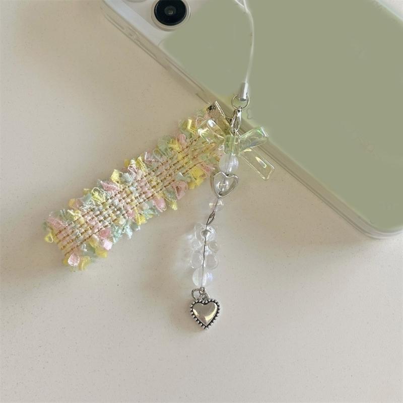 Delicate Handmade Acrylic Bead Keychain Fashion Forward Acrylic Bead Keyring Elegant Handmade Phone Straps Chain Charm