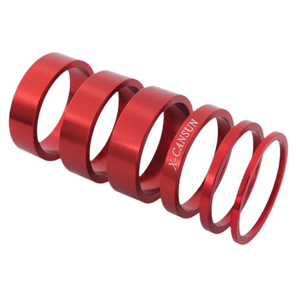 6 Pcs/Set Road Bike Headset Spacer Bike Stem Washer Repair Parts Practical Portable Headset Spacers Bicycle Accessories