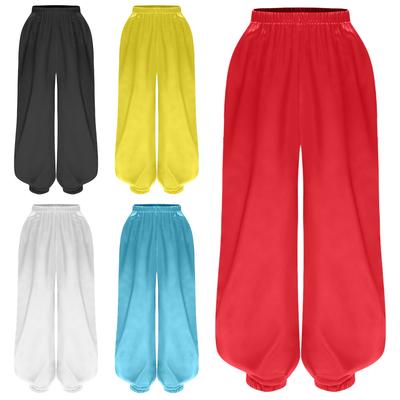 Children Martial Arts Suit Kung Fu Performance Costume Elastic Waistband Comfort Pants for Boys Girls Tai Chi Wing Chun