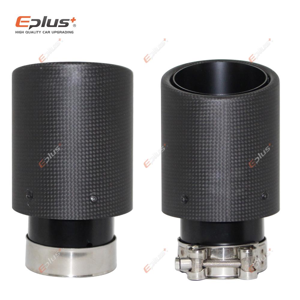 Auto Matte Karbonfaser Auspuffspitze Auspuffanlage Rohr Auspuffdüsen Universal gerollter Rand Edelstahl Schwarz