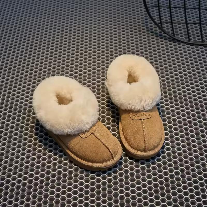 Simple Girls Slipper Elastic Band Kids Toes Wrapped Winter Warm Boys Children Cotton Shoes Casual Non-slip Cute Short Boots