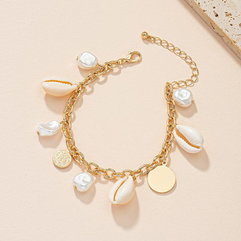 Personalized Design Light Luxury Jewelry Women, Simple Sequins Irregular Shell Pearl Bracelet