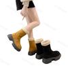 2025 New Thick Soled Women's Ankle Boots Winter Comfort Fluffy Short Boots Mid Heel Platform High Top Plush Warm Women's Shoes