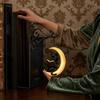 Decorative Metal Bookends for Shelves Gothic with Hanging Light, Cat Raven Ghost Unique Study Room Accessories Bookshelf Lamp, Vintage Church