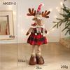 Large Retractable American Cartoon Plush Elk Christmas Ornament Doll