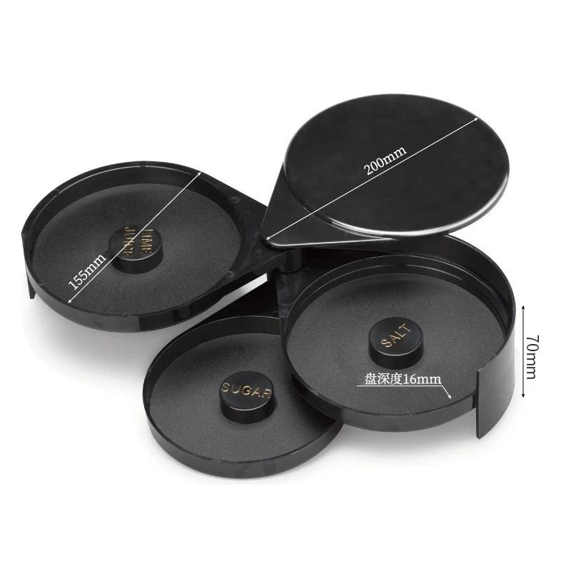 3-Tier Salt Rimmer Margarita and Cocktail Rimmer Set Foldable Portable Salt and Sugar Rimming Spice Container Bar Accessories
