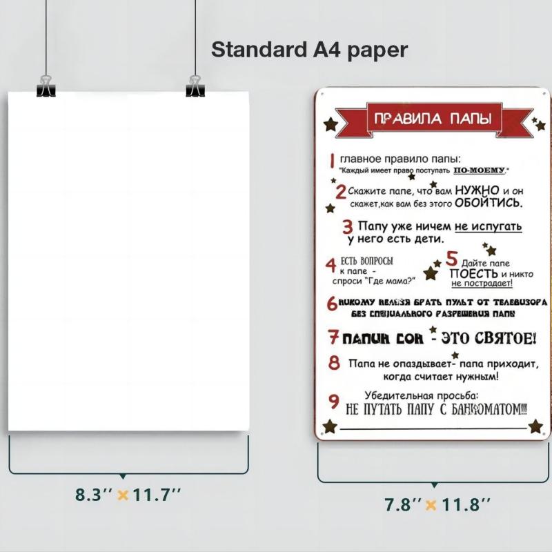 Vintage Russian Rules Posters Decor Metal Tin Signs Vintage Metal Plaque Wall Decoration for Bar Pub Home Kitchen