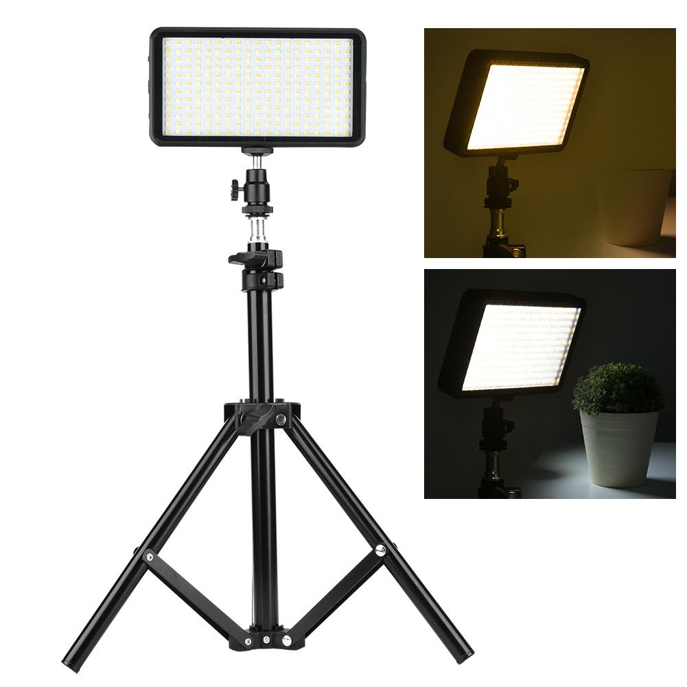 2PCS LED Video Light with Bracket 3200K 6000K Bi Color Stepless Dimming
