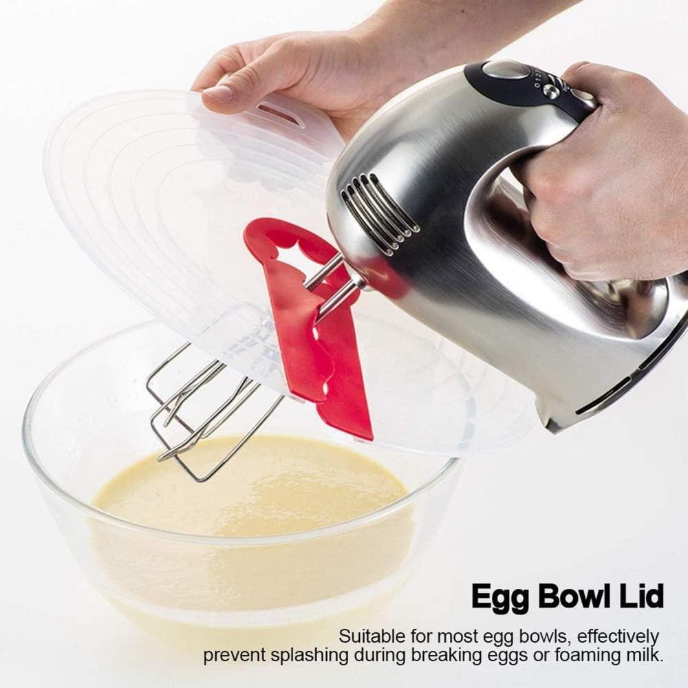 Hand Mixer Splatter Guard Silicone Mixing Bowl Splatter Guard Baking Cooking Anti Splash Cover for Whipping Cream Beating Eggs