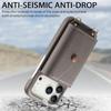 For iPhone 17 Pro Max Case Card Holder Kickstand PU Leather + PC Phone Cover with Mirror and Crossbody Lanyard