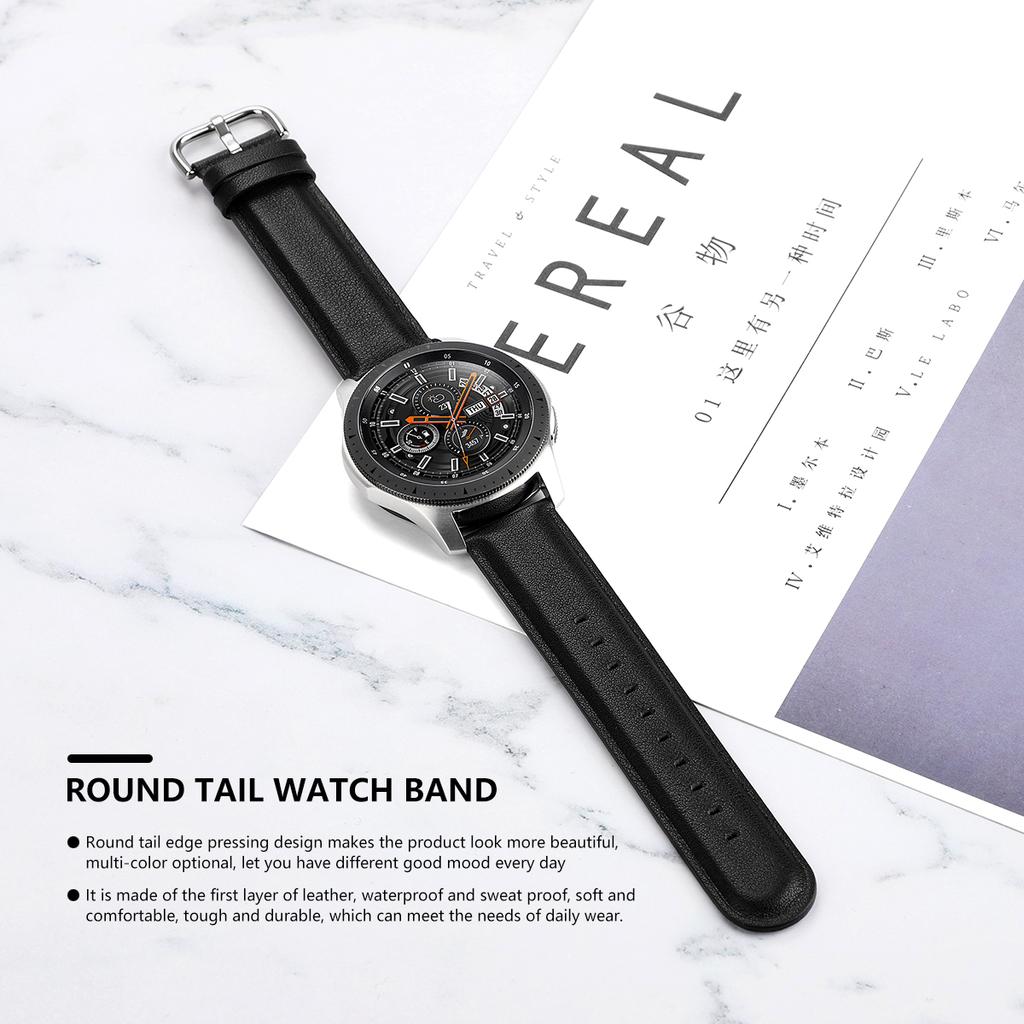 20mm Genuine Leather Smart Watch Replacement Strap for Samsung Galaxy Watch 42mm