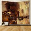 Guitar Music Tapestry Concert Instruments Tapestry Rock Hippie Art Tapestries Wall Hanging Decor for Home Living Bedroom Dorm