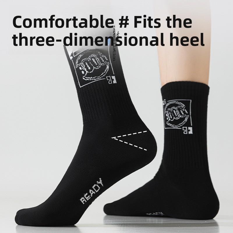 Boneless Socks for Men - Pure Cotton Long-tube Style - Fall/Winter Sports Basketball - Anti-odor and Moisture-absorbing - Sweat-proof - All-cotton