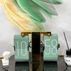 Nordic Retro Flip Clock - Modern Minimalist Design,Automatic Mechanical Digital Flip Display for Desktop and Home Office Decor