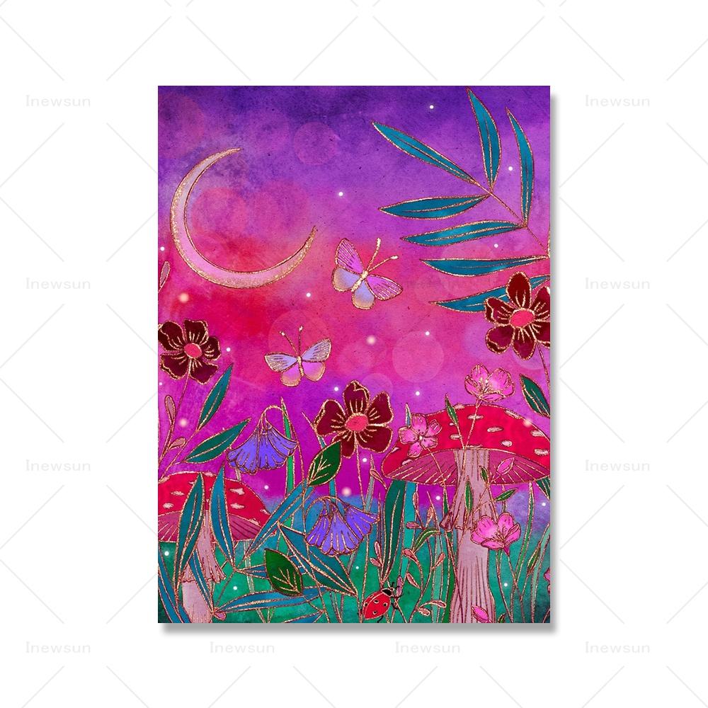 Dschungelschönheit Kunstdruck Mystische Wälder Wüste Yoga Abstraktes Poster Magische Wiese Leinwandgemälde Nordische Wohnzimmer Wanddekoration