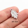 6pcs Evil Blue Eye Charm Dark Blue Heart Moon Eyes Pendant Rhinestone Stainless Steel Charm For Jewelry Making Necklace Keychain