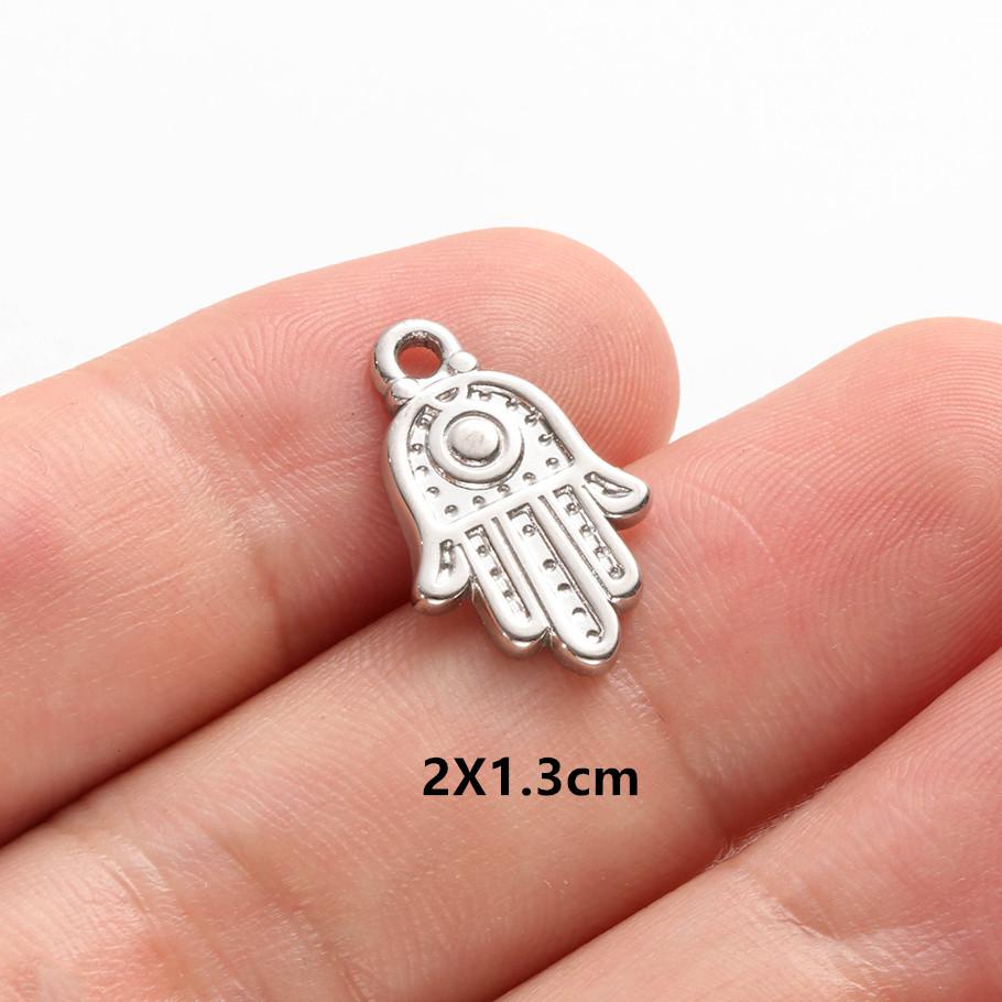 6pcs Evil Blue Eye Charm Dark Blue Heart Moon Eyes Pendant Rhinestone Stainless Steel Charm For Jewelry Making Necklace Keychain