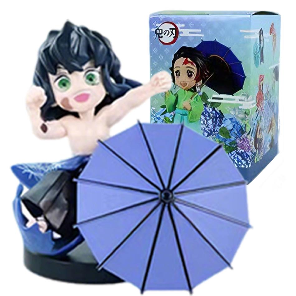 In Stock 12cm Kawaii Demon Slayer Plum Rain Series with Box Handmade Model No Yaiba Kamado Nezuko Action Figure Ornament Gift
