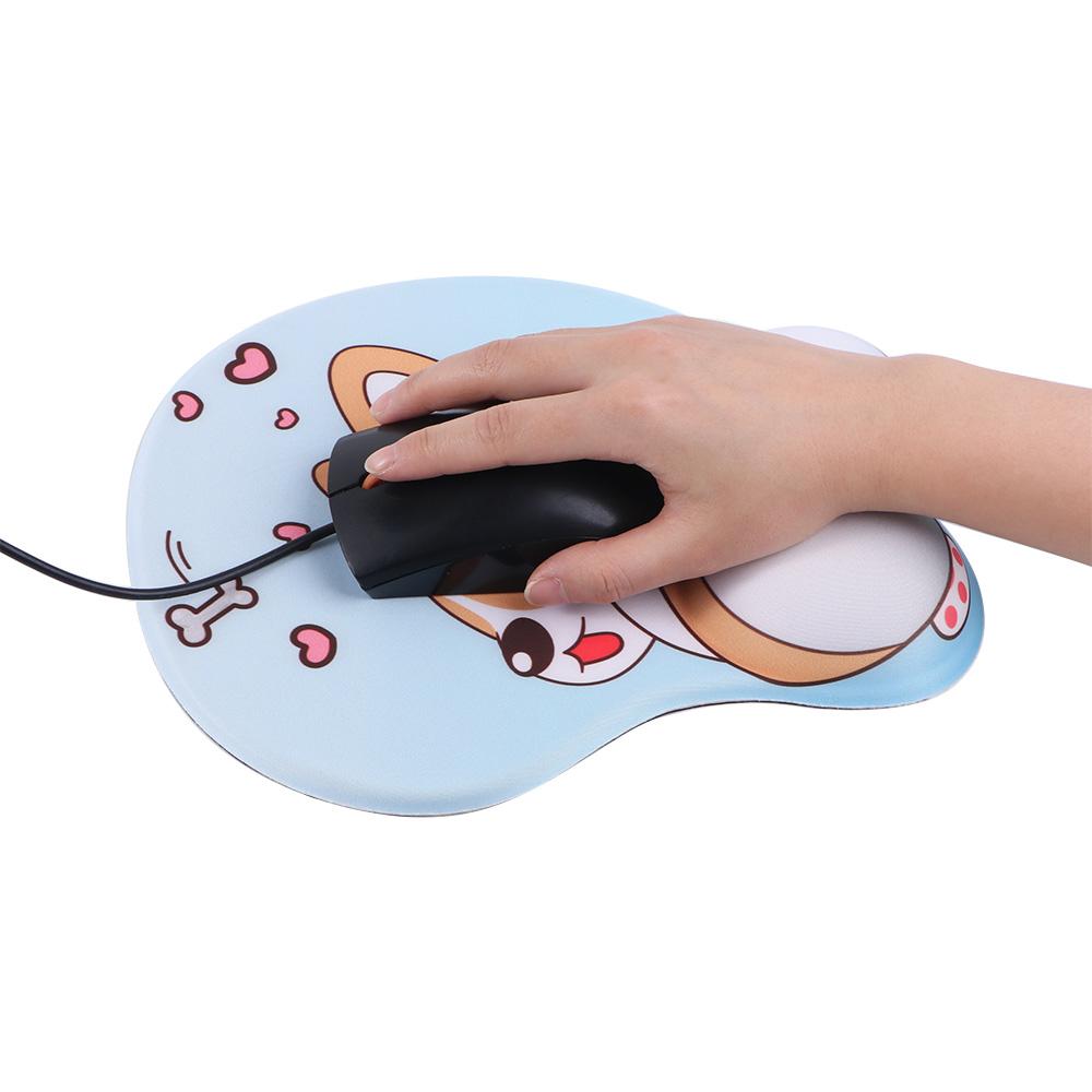 Comfortable for PC Cute Gaming Non Slip 3D Mouse Mat Wrist Rest Wrist Support Corgi Mouse Pad