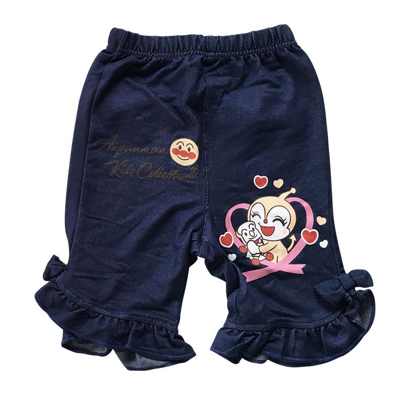 Girl Shorts Summer Thin 2024 New Arrival Surface over Kids Pants Imitation Denim Outdoor Sports Shorts Fashion Navy Blue 140 cm