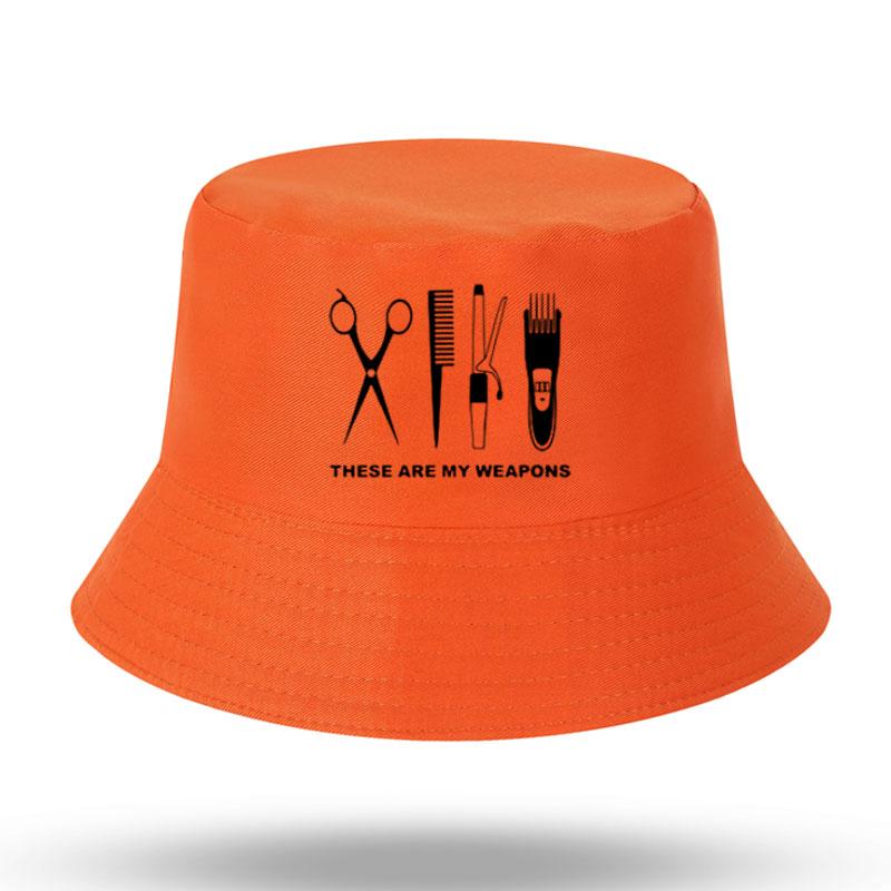 Barbier Friseur Waffe Print Herren Damen Fischerhut Outdoor Panama Angelhut Fischerhut Harajuku Angelhut