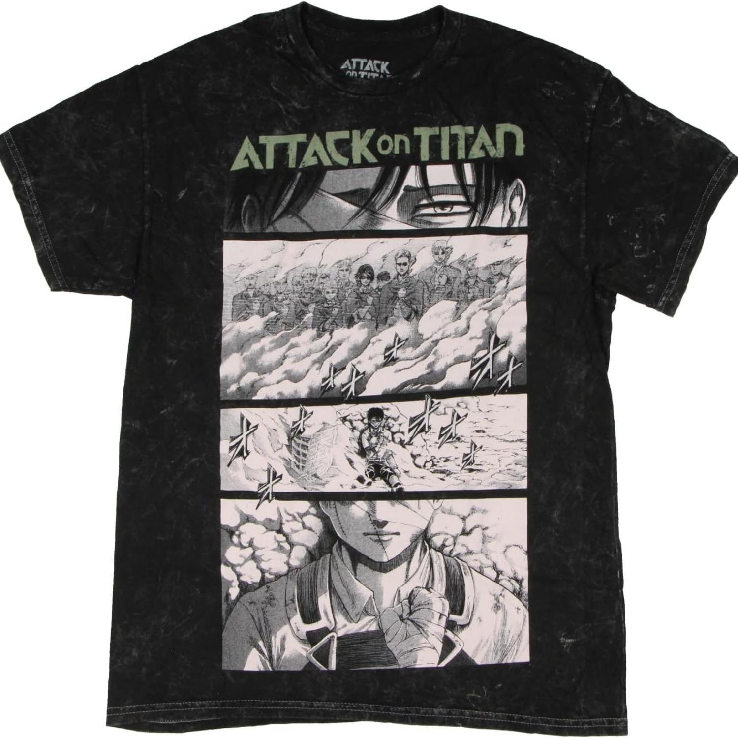 

Attack On Titan Men s Levi Last Chapter Manga Adult Short Sleeve T-Shirt S