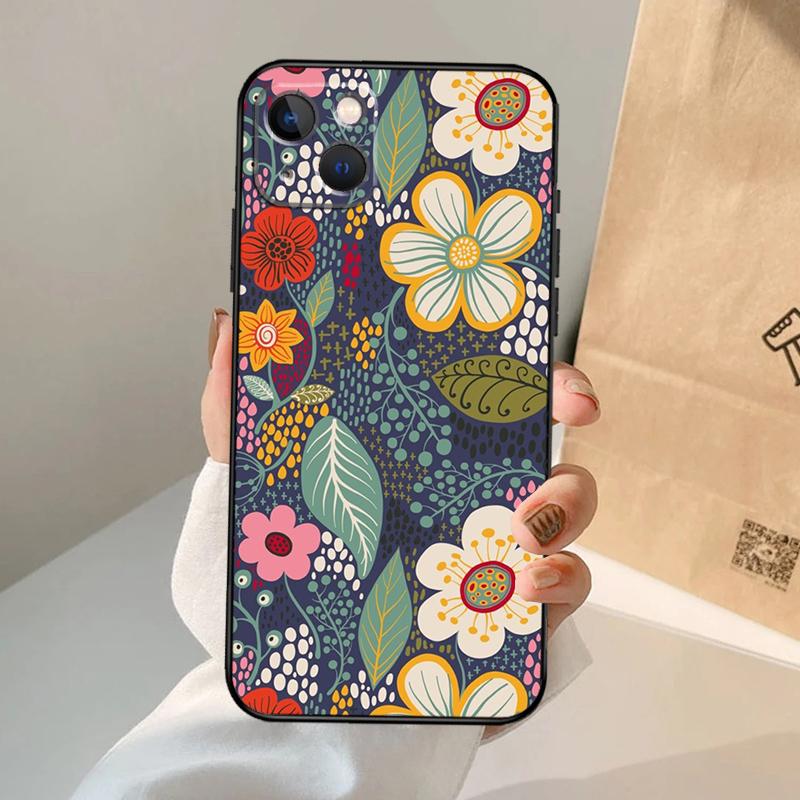 Floral Charm Secret Garden Phone Case For iPhone 17 Air 16 15 13 11 12 14 Pro Max 13 12 Mini 15 16 Plus 16e Cover Coque