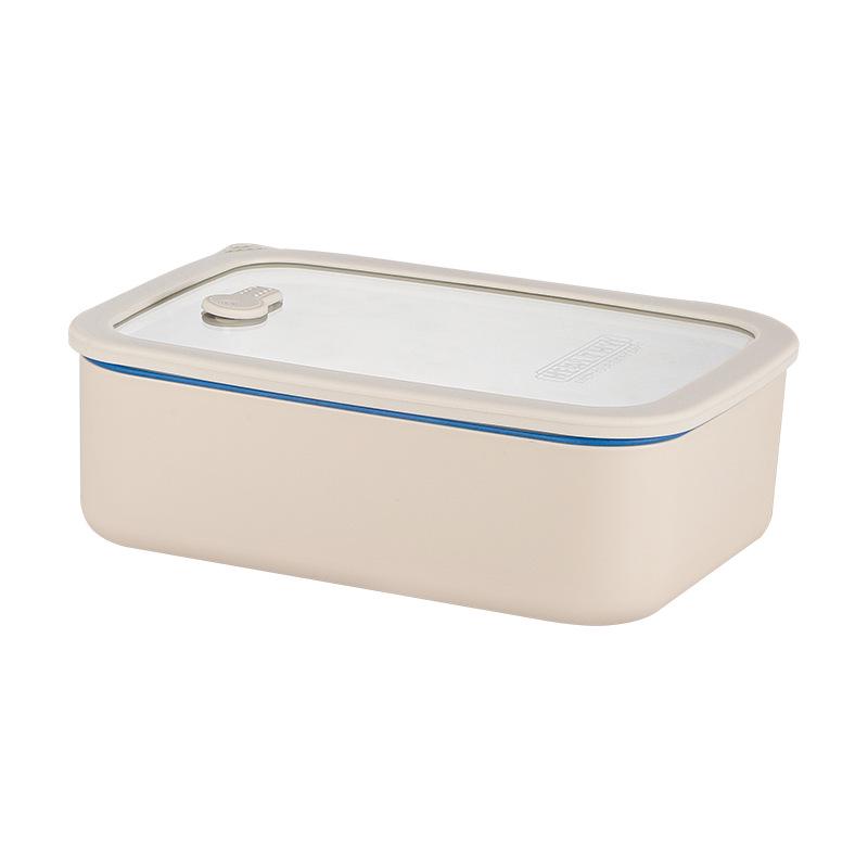 Korean Square 304 Stainless Steel Lunch Box with Airtight Glass Lid - Microwave Safe