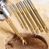 Titanium Coated HSS Twist Drill Bits Serrated Side Cutting Drill Bit Woodworking Electric Opening Hole Tools Saw Drill Set