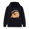 Cartoon Capybara NOOOOO Print Kids Hoodie Casual Pullover Sweatshirt for Boys Girls Soft Long Sleeve Lightweight Hooded Tops for Daily Wear Outdoor
