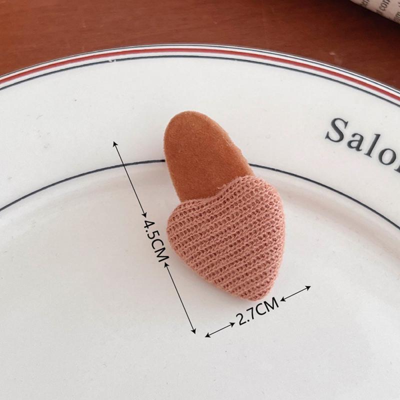 1/3/5Pcs Autumn Winter Hair Clips For Girl Woman Waterdrop Square Barrettes Solid Color Faux Fur BB Hairpins Soft Hair Accessory