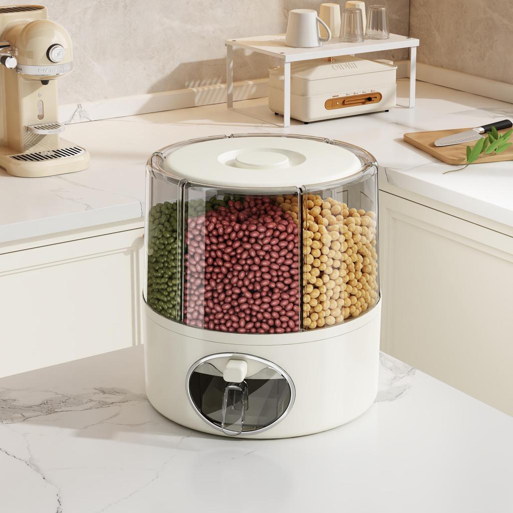 Rotating Rice Storage Container with Insect and Moisture Protection