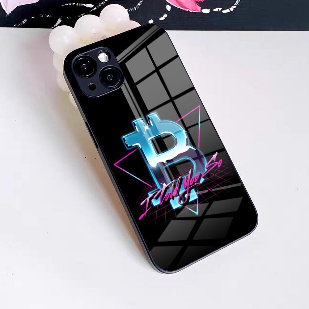 Bitcoin Cryptocurrency Btc Phone Case For IPhone 17 Pro Max 16 15 14 Pro Max 13 11 X Xs Xr 8 7Plus Glass Cover