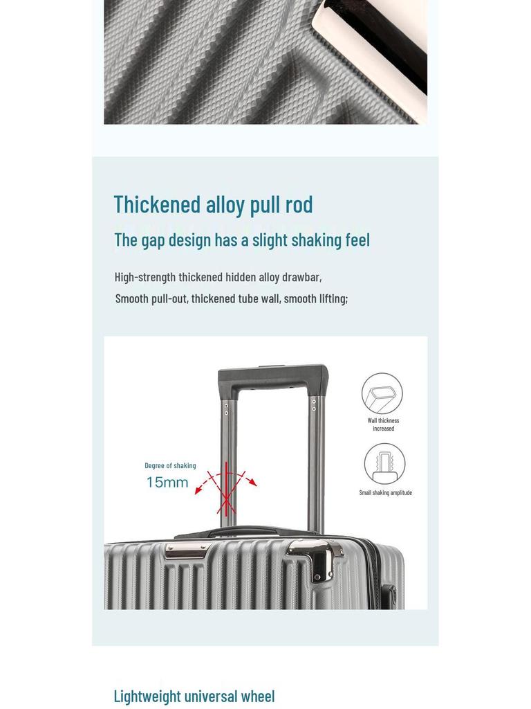 2024 28-Inch Sturdy Travel Suitcase with Combination Lock - Lightweight and Durable for Men and Women