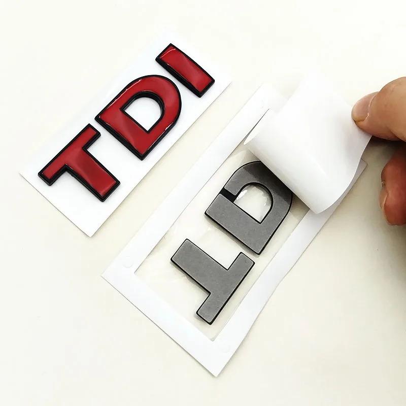 AABIN1 3D ABS Black Logo TDI Emblem Letters Car Rear Trunk Badge Sticker for VW Volkswagen Polo Golf 4 5 6 7 Touran Passat Accessories
